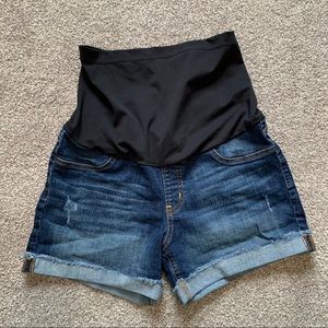 Just Black Full Panel Maternity Jean Shorts